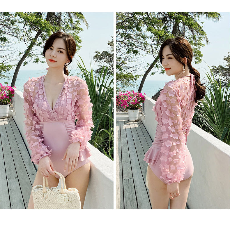 Belly thin conservative skirt swimsuit