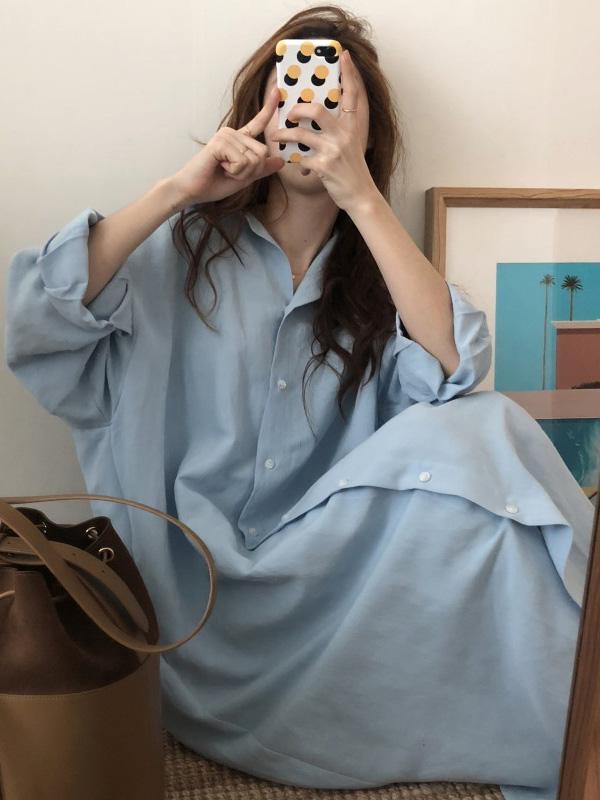 Chic Loose Long Shirt Dress
