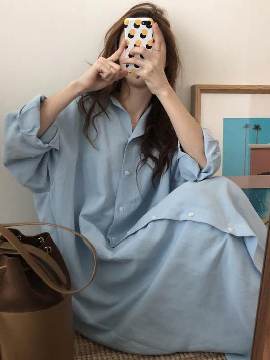 Chic Loose Long Shirt Dress