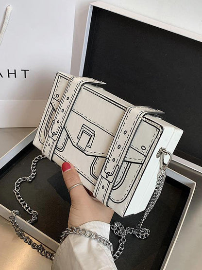 Original Stylish Cartoon Printed Contrast Color Bag