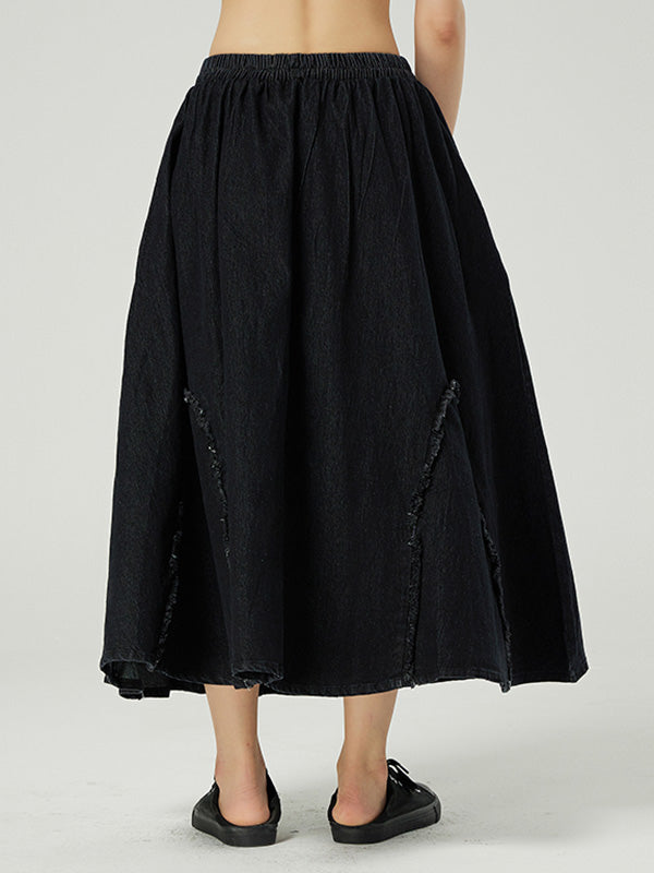 Simple Elasticity Waist Wide Leg Loose Pants