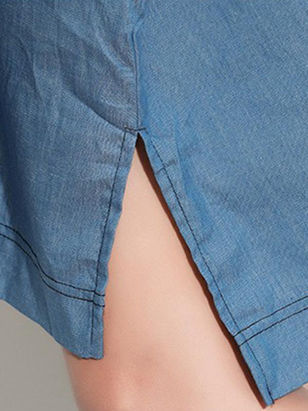 New Loose  Printed Split-joint Cartoon  T-Shirt Dress