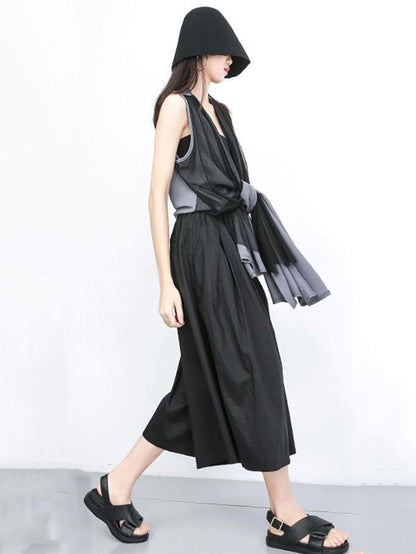 Irregular Split-joint Sleeveless Cover-up