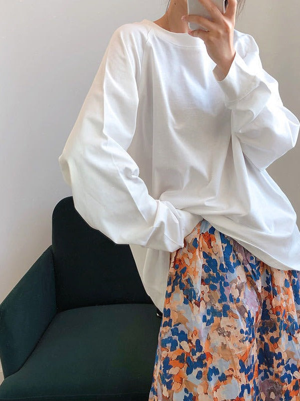 Printed Oil Painting Zipper Skirt