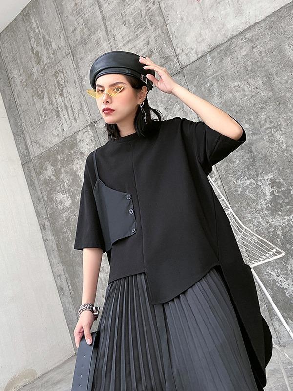 Original Split-Joint Irregularity T-Shirts Tops