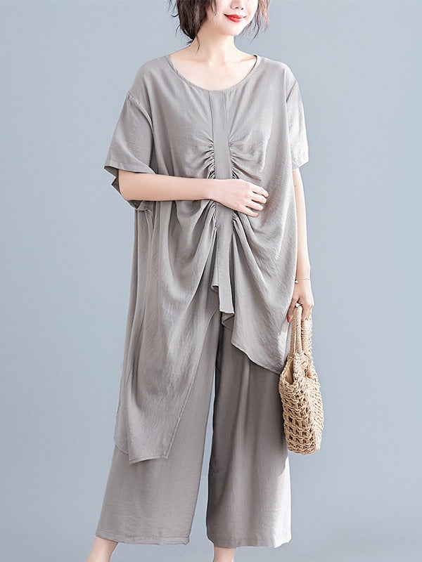 LOOSE STRIPED SPLIT-JOINT THIN DRAWSTRING LONG DRESS
