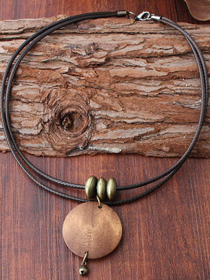 Vintage Wooden Beaded Tree Shape Necklaces Accessories