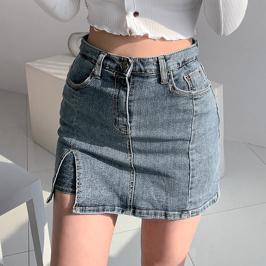 Large size sexy high waist irregular slim denim short skirt casual ACTIVEWEAR