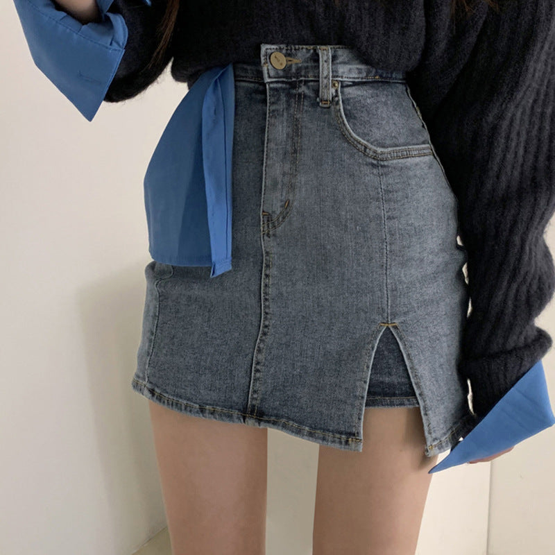 Large size sexy high waist irregular slim denim short skirt casual ACTIVEWEAR