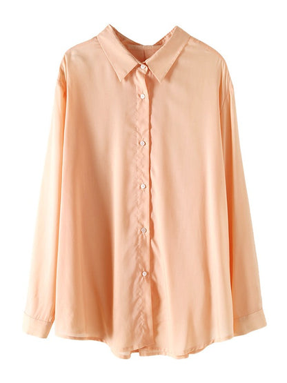 LOOSE SOLID COLOR LAPEL SHIRT