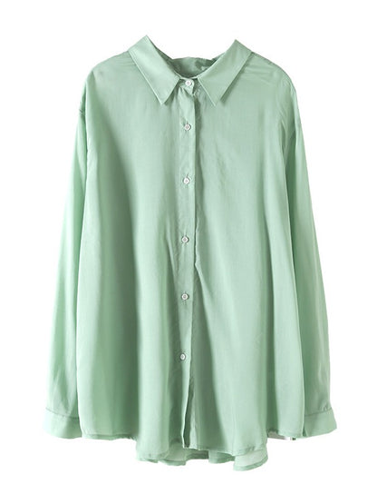 LOOSE SOLID COLOR LAPEL SHIRT