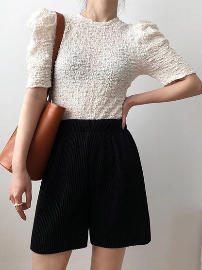 Loose Fashion Puff Sleeve Ruffled T-Shirts