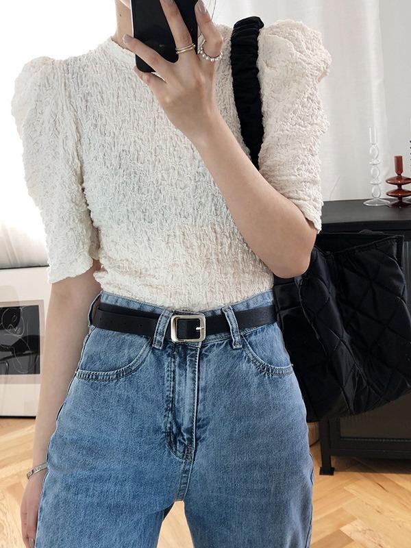 Loose Fashion Puff Sleeve Ruffled T-Shirts