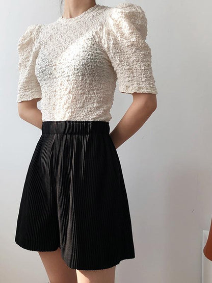 Loose Fashion Puff Sleeve Ruffled T-Shirts