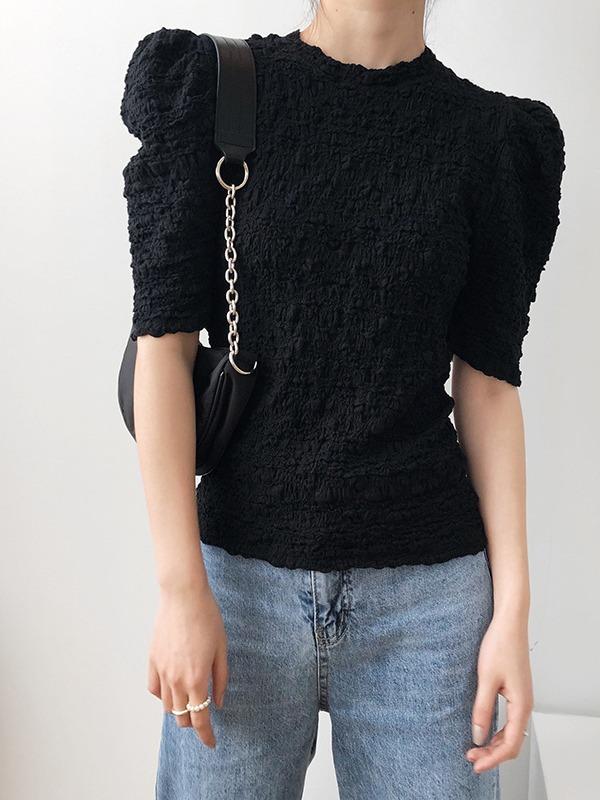 Loose Fashion Puff Sleeve Ruffled T-Shirts