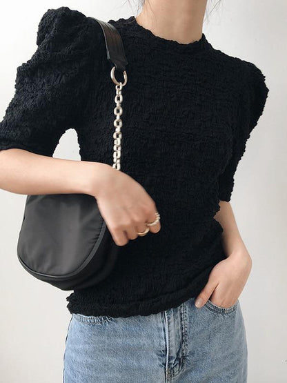 Loose Fashion Puff Sleeve Ruffled T-Shirts