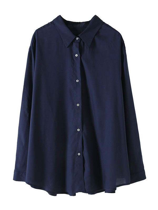 LOOSE SOLID COLOR LAPEL SHIRT