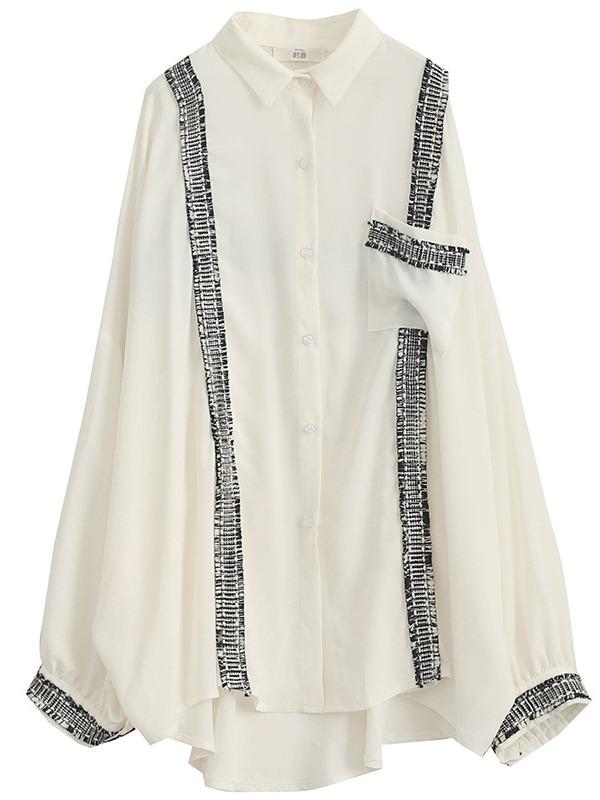 Loose Cropped Black Light Shirts Blouses