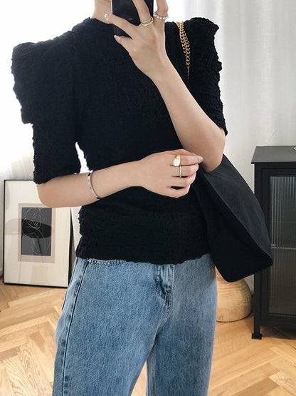 Loose Fashion Puff Sleeve Ruffled T-Shirts