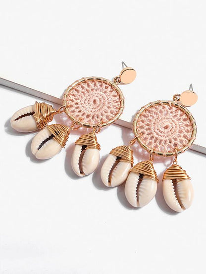 Rattan Shell Conch Hollow Earring Accessories