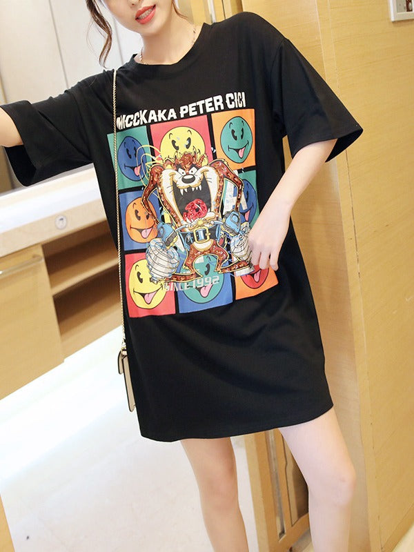 LOOSE CARTOON PRINTED COMFORTABLE T-SHIRTS