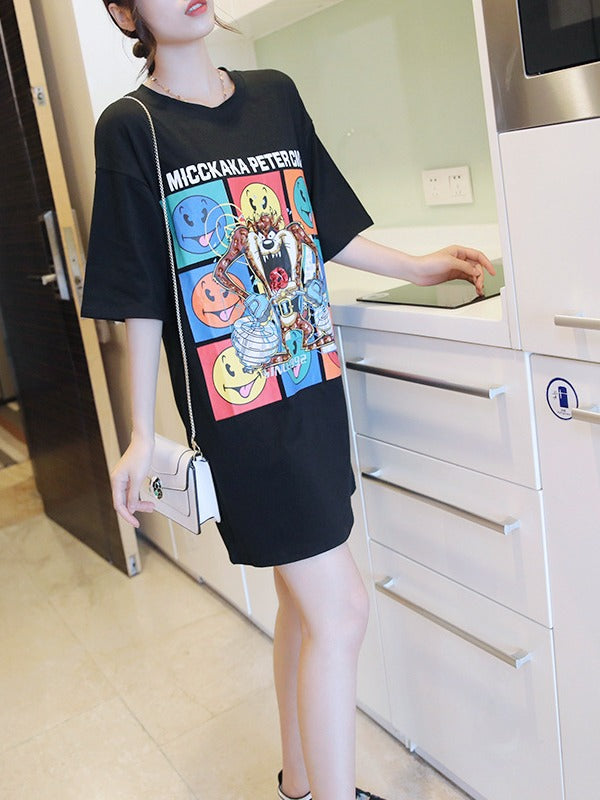 LOOSE CARTOON PRINTED COMFORTABLE T-SHIRTS
