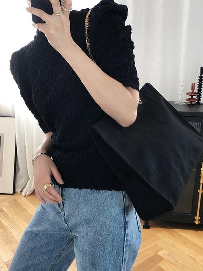 Loose Fashion Puff Sleeve Ruffled T-Shirts