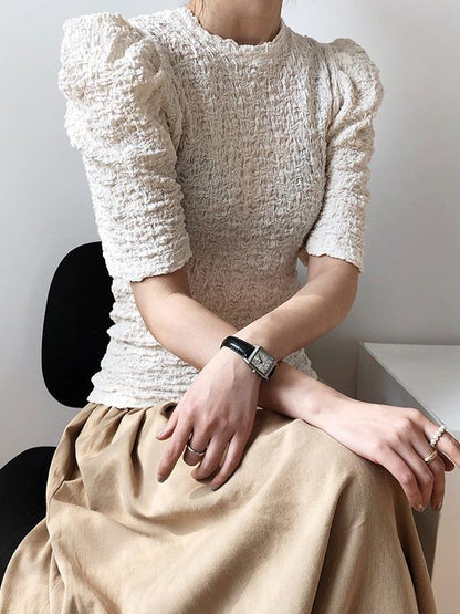 Loose Fashion Puff Sleeve Ruffled T-Shirts