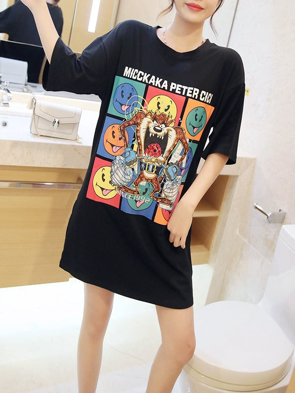 LOOSE CARTOON PRINTED COMFORTABLE T-SHIRTS