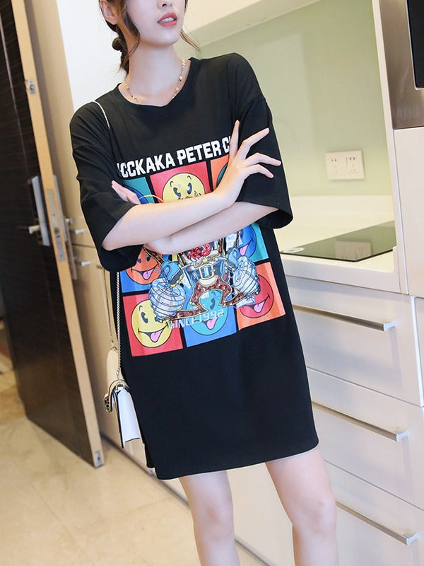 LOOSE CARTOON PRINTED COMFORTABLE T-SHIRTS