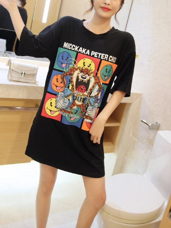 LOOSE CARTOON PRINTED COMFORTABLE T-SHIRTS