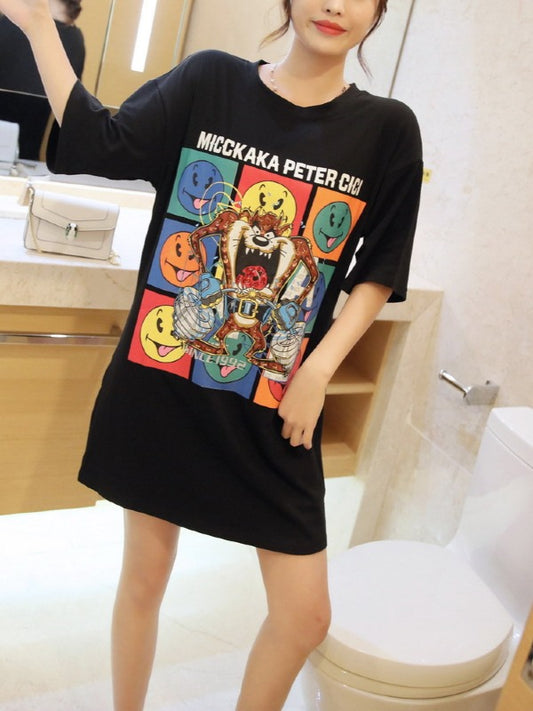 LOOSE CARTOON PRINTED COMFORTABLE T-SHIRTS