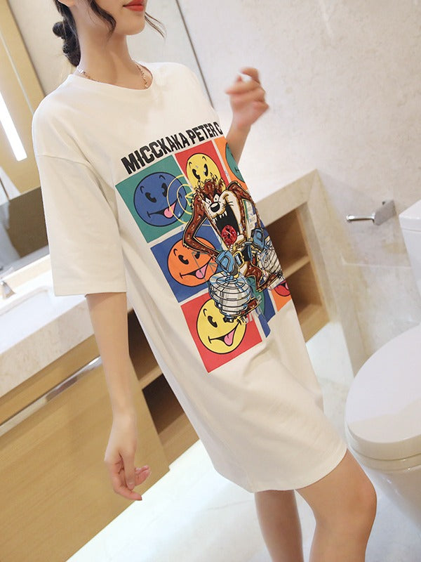 LOOSE CARTOON PRINTED COMFORTABLE T-SHIRTS