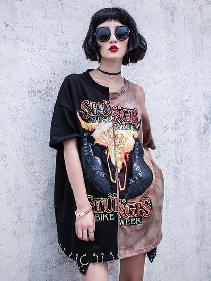 Hip-hop Printed Mini Dress