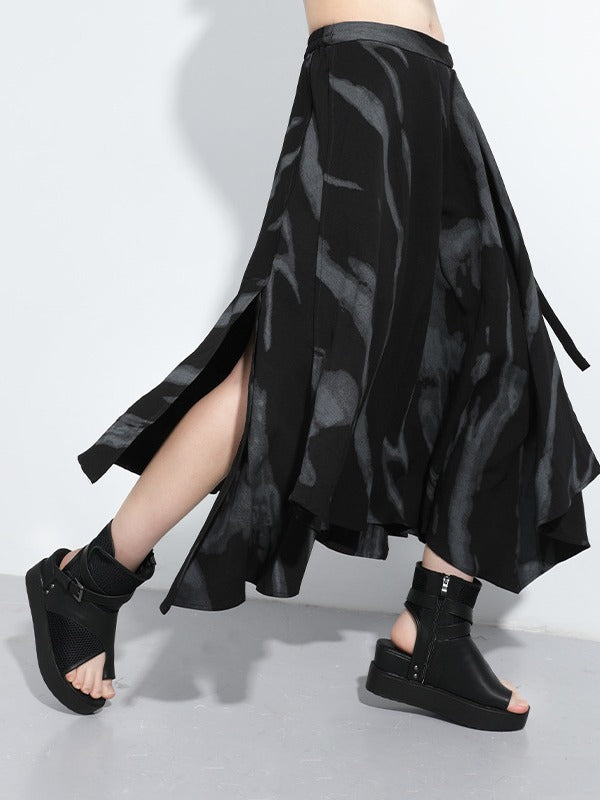 CROPPED ELASTICS SPLIT-JOINT SKIRT