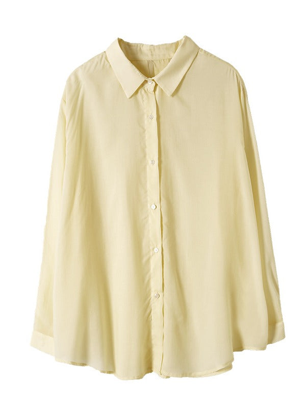 LOOSE SOLID COLOR LAPEL SHIRT