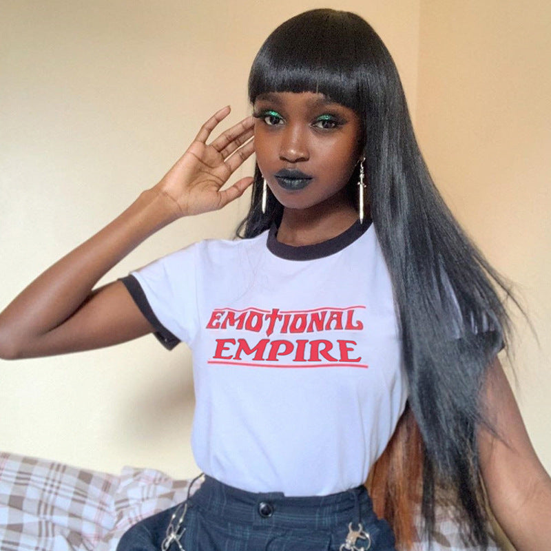 Short-sleeved short-sleeved T-shirt with loose letter print ACTIVEWEAR