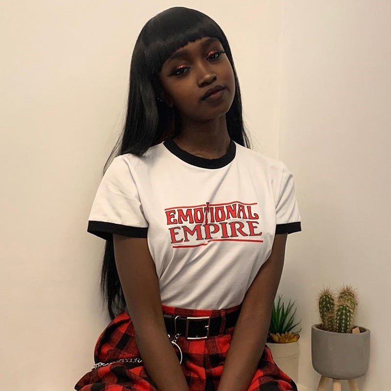 Short-sleeved short-sleeved T-shirt with loose letter print ACTIVEWEAR