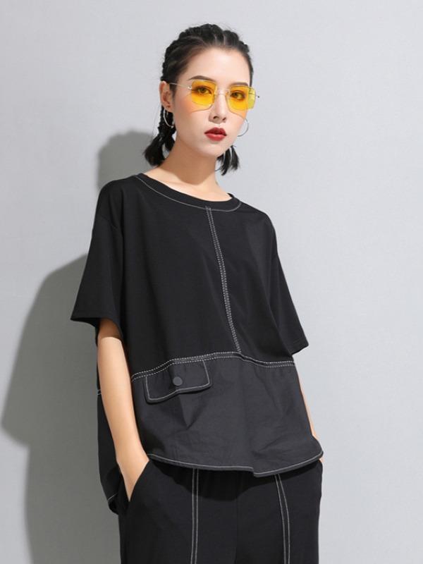 Loose Simple Split-Joint T-Shirts