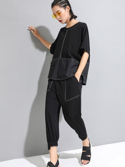 Loose Simple Split-Joint T-Shirts