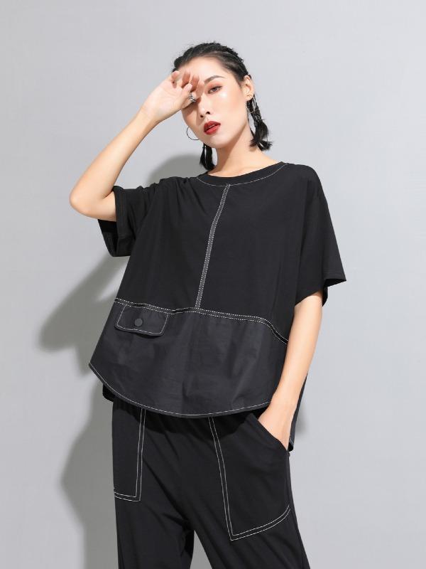 Loose Simple Split-Joint T-Shirts