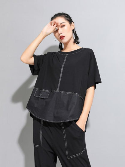 Loose Simple Split-Joint T-Shirts
