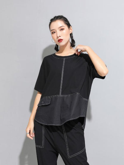 Loose Simple Split-Joint T-Shirts