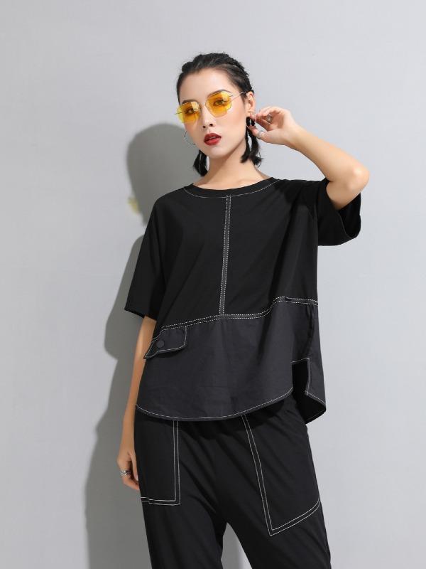 Loose Simple Split-Joint T-Shirts