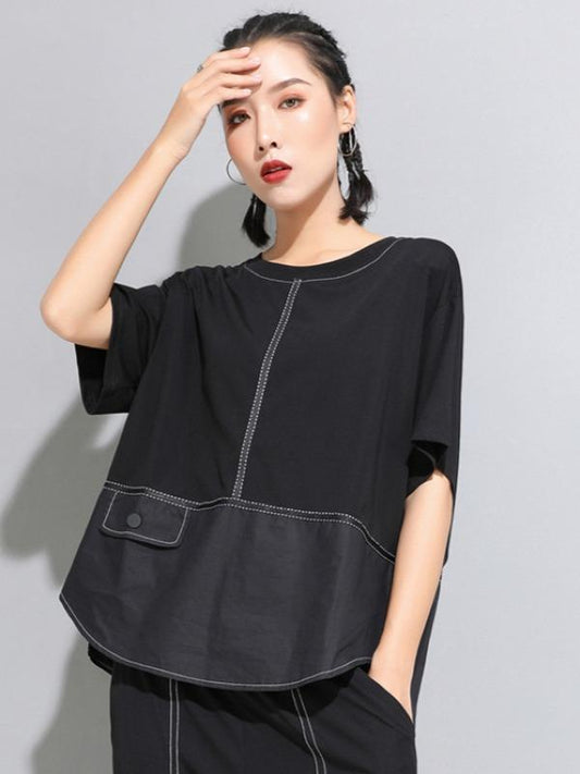 Loose Simple Split-Joint T-Shirts