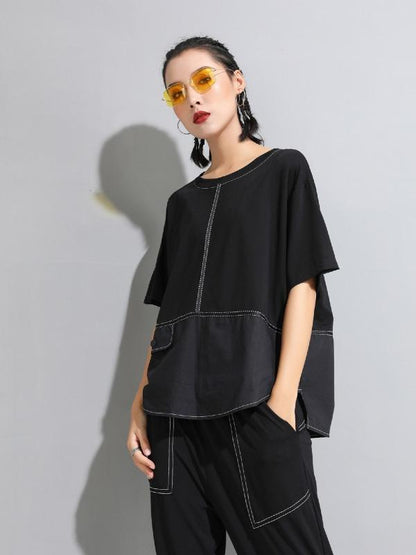 Loose Simple Split-Joint T-Shirts