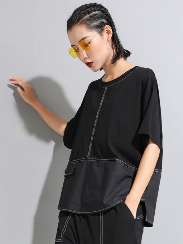 Loose Simple Split-Joint T-Shirts