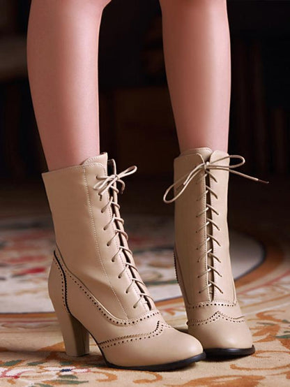 Fashion Bandage High-heel Boots Shoes
