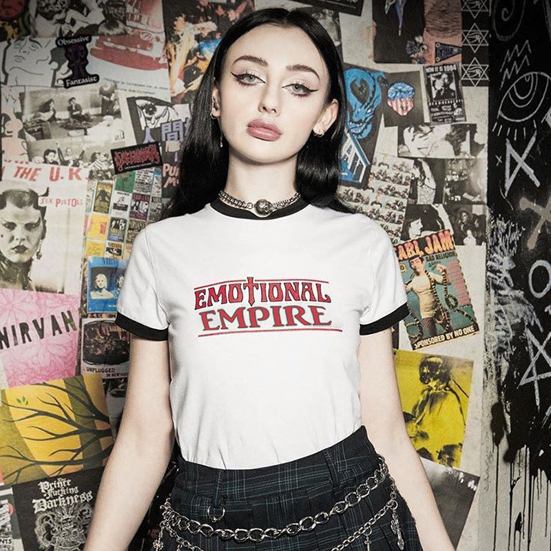 Short-sleeved short-sleeved T-shirt with loose letter print ACTIVEWEAR