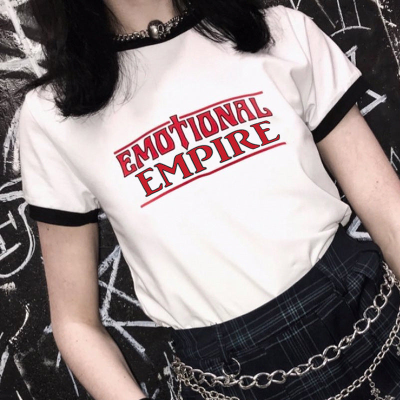 Short-sleeved short-sleeved T-shirt with loose letter print ACTIVEWEAR